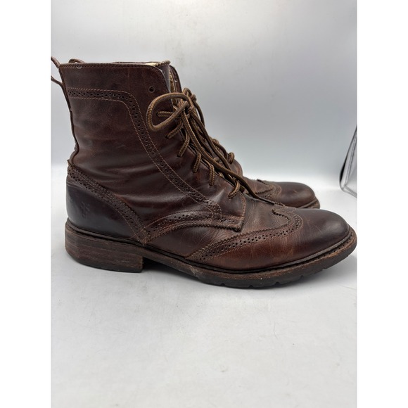 Vintage Frye John Addison Men's Brown Leather Boots Size 9D - Picture 4 of 11